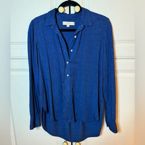 Ann Taylor LOFT Blue Shirt - Picture 2 of 11